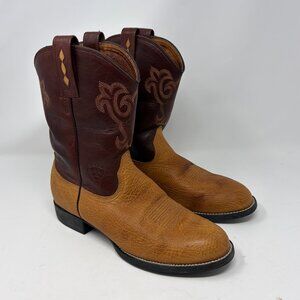 Ariat women's western boots two-toned tan brown 9B cowgirl cowboy leather 15678